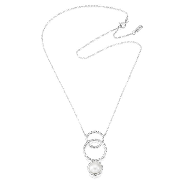 Twisted Orbit - Pearl Collares Plata en el grupo Collares / Collares de plata con SCANDINAVIAN JEWELRY DESIGN (10-100-01534-0000)