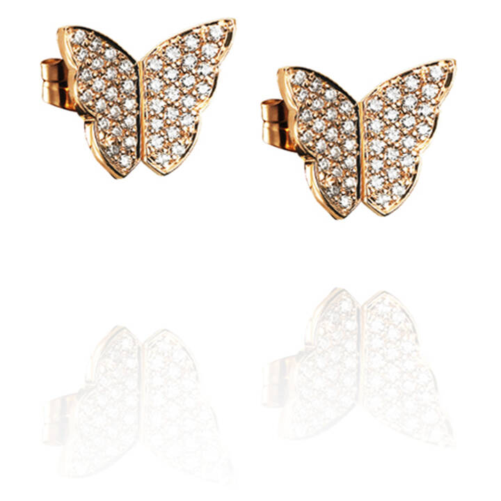 Little Miss Butterfly & Stars Pendiente Oro en el grupo Pendientes / Pendientes de diamantes con SCANDINAVIAN JEWELRY DESIGN (12-101-01012-0000)