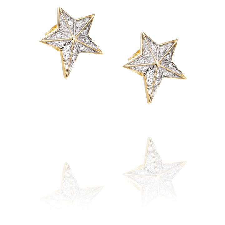 Catch A Falling Star & Stars Pendiente Oro en el grupo Pendientes / Pendientes de diamantes con SCANDINAVIAN JEWELRY DESIGN (12-101-01406-0000)