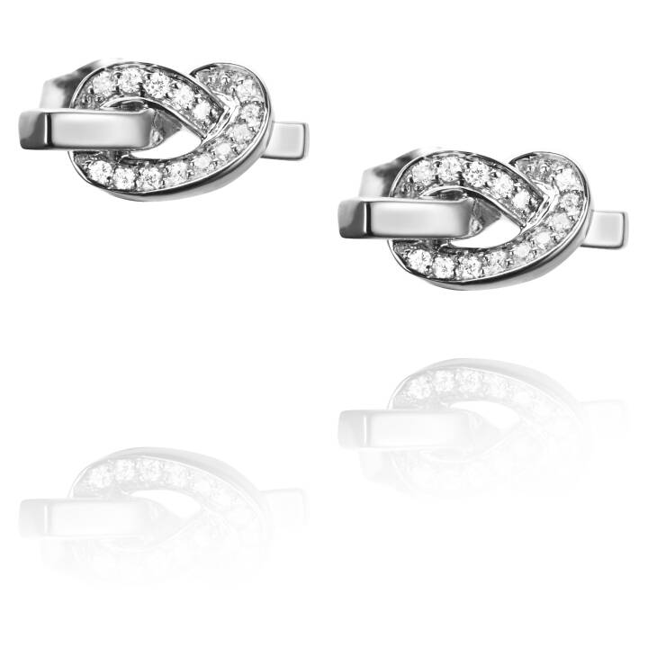 Love Knot & Stars Pendiente Oro blanco en el grupo Pendientes / Pendientes de diamantes con SCANDINAVIAN JEWELRY DESIGN (12-102-01302-0000)