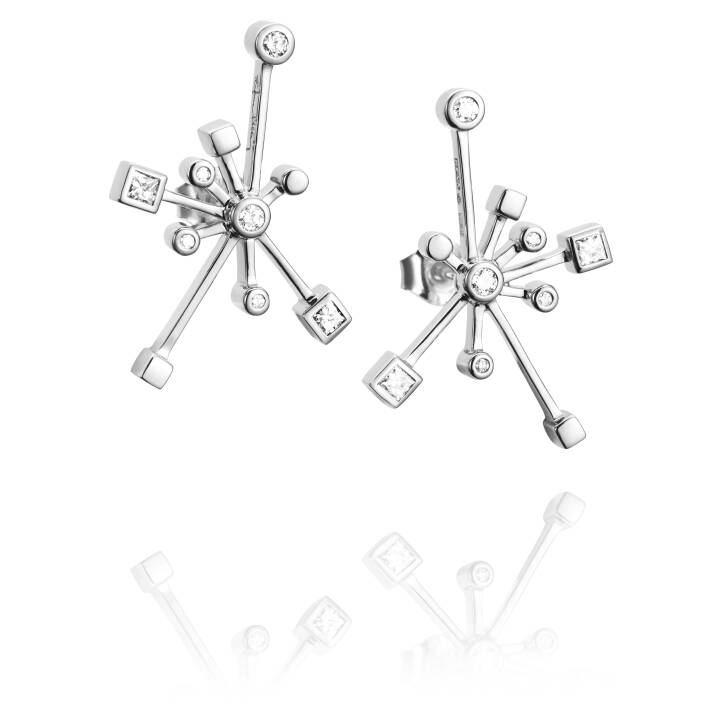 Little Kaboom & Stars Pendiente Oro blanco en el grupo Pendientes / Pendientes de diamantes con SCANDINAVIAN JEWELRY DESIGN (12-102-01312-0000)