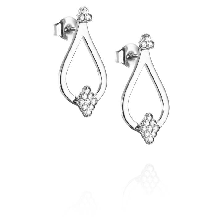 Little Dew Drops & Stars Pendiente Oro blanco en el grupo Pendientes / Pendientes de diamantes con SCANDINAVIAN JEWELRY DESIGN (12-102-01828-0000)