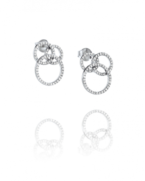 Bubbles & Stars Ear Oro blanco en el grupo Pendientes / Pendientes de diamantes con SCANDINAVIAN JEWELRY DESIGN (12-102-02158-0000)