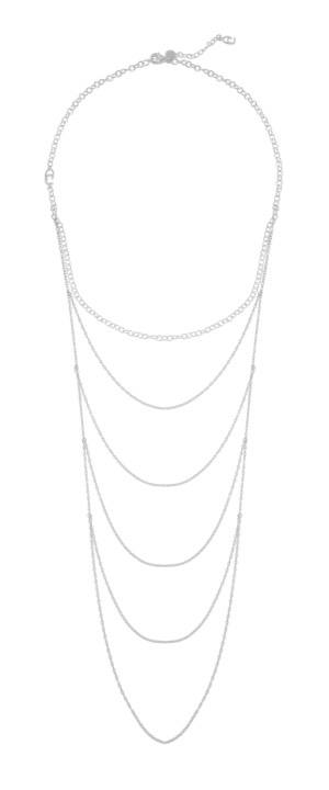 CU draped Collares Plata 90 cm en el grupo Collares / Collares de plata con SCANDINAVIAN JEWELRY DESIGN (1421210009)