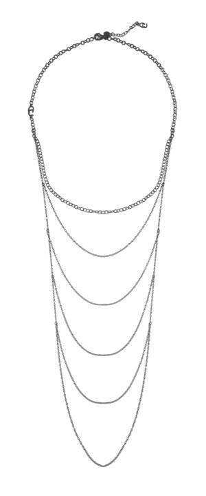 CU draped Collares black 90 cm en el grupo Collares / Collares de plata con SCANDINAVIAN JEWELRY DESIGN (1421240009)