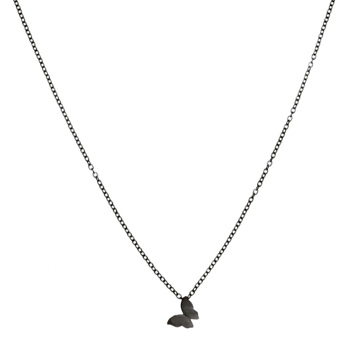 Butterfly Collares Black 40-45 cm en el grupo Collares / Collares de plata con SCANDINAVIAN JEWELRY DESIGN (1422140004)