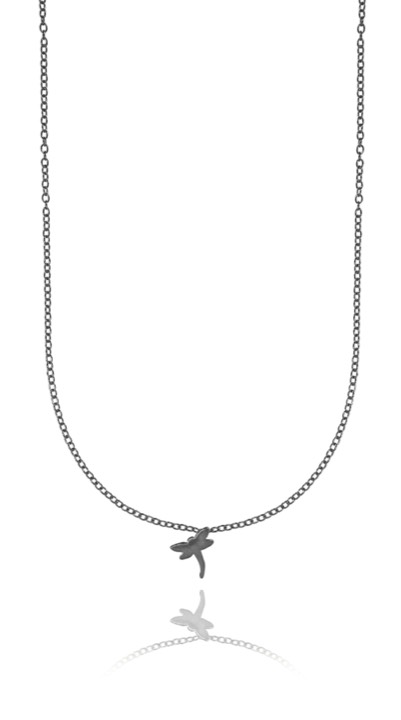 Dragonfly Collares Black 40-45 cm en el grupo Collares / Collares de plata con SCANDINAVIAN JEWELRY DESIGN (1422140005)