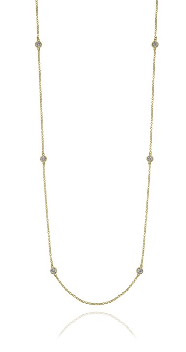 Cubic long chain Collares Oro en el grupo Collares / Collares de oro con SCANDINAVIAN JEWELRY DESIGN (1524121012)