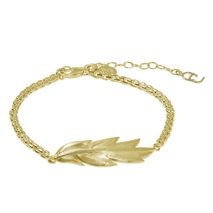 Feather/Leaf chain brace Pulseras Oro en el grupo Pulseras / Pulseras de oro con SCANDINAVIAN JEWELRY DESIGN (1524321001)