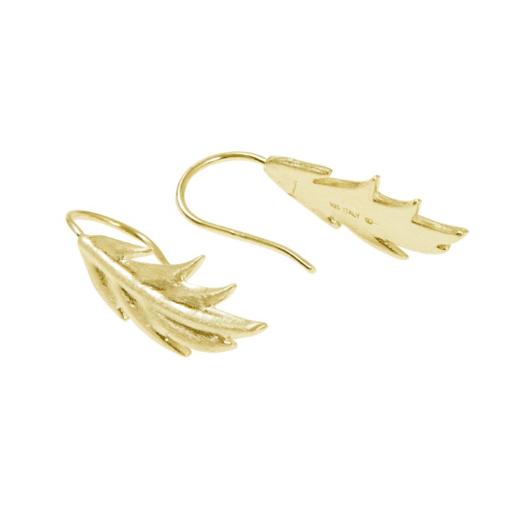 Feather/Leaf short Pendiente Oro en el grupo Pendientes / Pendientes de oro con SCANDINAVIAN JEWELRY DESIGN (1526421001)