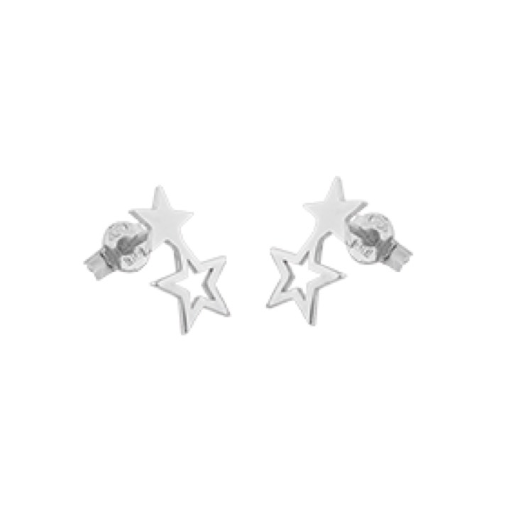 Double star Pendiente Plata en el grupo Pendientes / Pendientes de plata con SCANDINAVIAN JEWELRY DESIGN (1711411001)