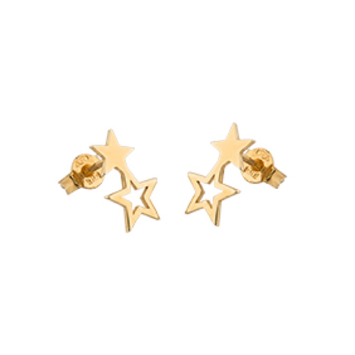 Double star Pendiente Oro en el grupo Pendientes / Pendientes de oro con SCANDINAVIAN JEWELRY DESIGN (1711421001)