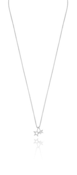 Double star pendant Collares Plata 42-47 cm en el grupo Collares / Collares de plata con SCANDINAVIAN JEWELRY DESIGN (1712111001)