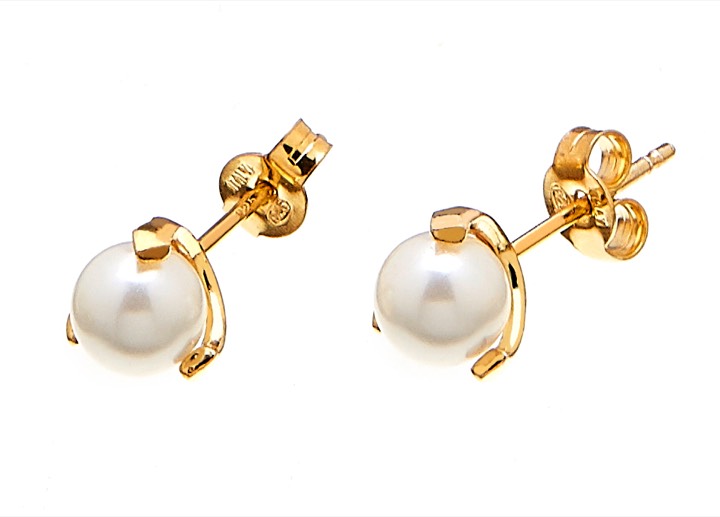 Pearl stud Pendiente Oro en el grupo Pendientes / Pendientes de perlas con SCANDINAVIAN JEWELRY DESIGN (1813422002)