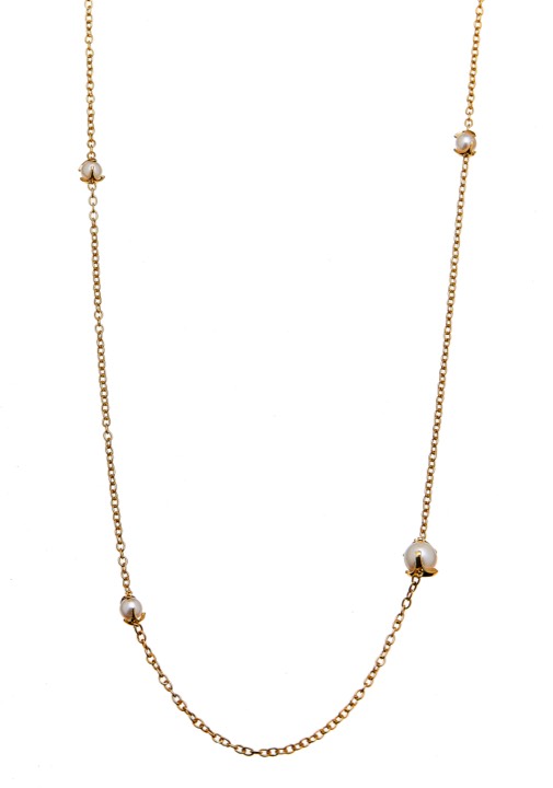 Pearl long chain Collares Oro 90+5 cm en el grupo Collares / Collares de oro con SCANDINAVIAN JEWELRY DESIGN (1814222001)