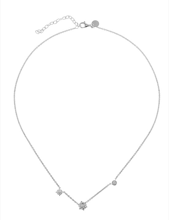 Two Stone Collares - Plata en el grupo Collares / Collares de plata con SCANDINAVIAN JEWELRY DESIGN (1828170001)