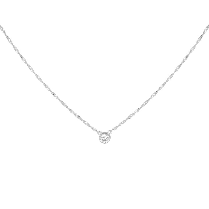 Cubic single Collares 40-45 cm Plata en el grupo Collares / Collares de plata con SCANDINAVIAN JEWELRY DESIGN (2012170004)