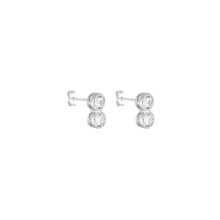Cubic twin Pendiente Plata en el grupo Pendientes / Pendientes de plata con SCANDINAVIAN JEWELRY DESIGN (2018670004)