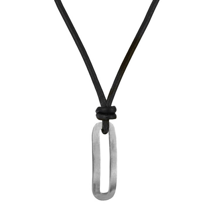 BENJAMIN Leather Collares Acero en el grupo Collares / Collares de plata con SCANDINAVIAN JEWELRY DESIGN (364666)