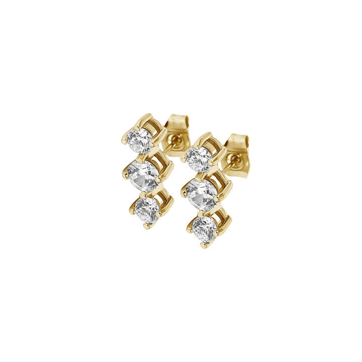 IDA Tripple Pendientes Oro/Cristal en el grupo Pendientes / Pendientes de oro con SCANDINAVIAN JEWELRY DESIGN (370353)