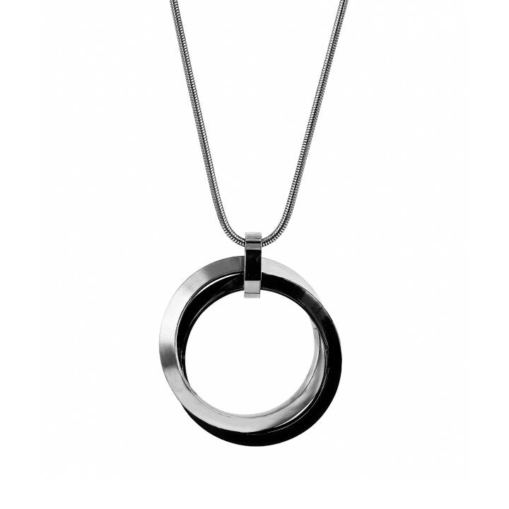 CHELSEA Long Collares Acero/Negro en el grupo Collares / Collares de plata con SCANDINAVIAN JEWELRY DESIGN (370834)