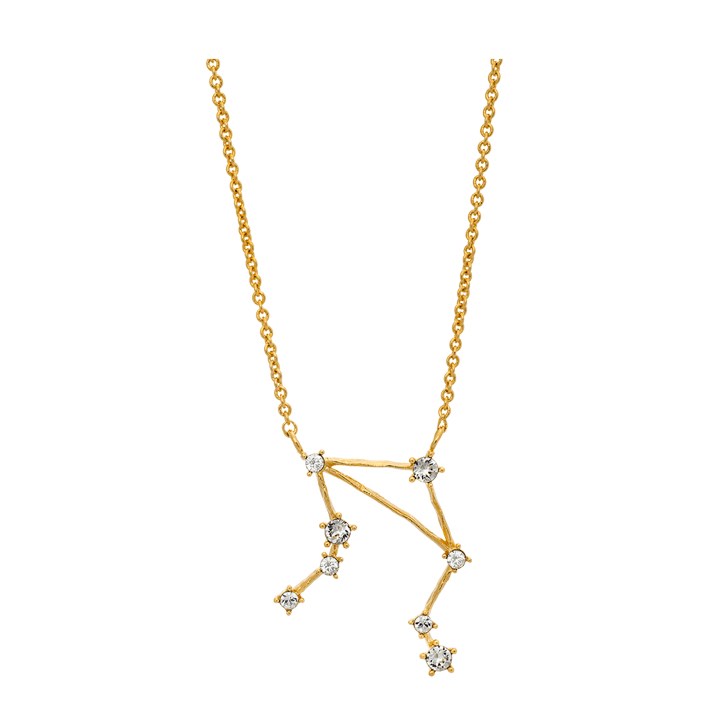 Libra (Vågen) star sign Collares - Crystal (Oro) en el grupo Collares / Collares de oro con SCANDINAVIAN JEWELRY DESIGN (43003)