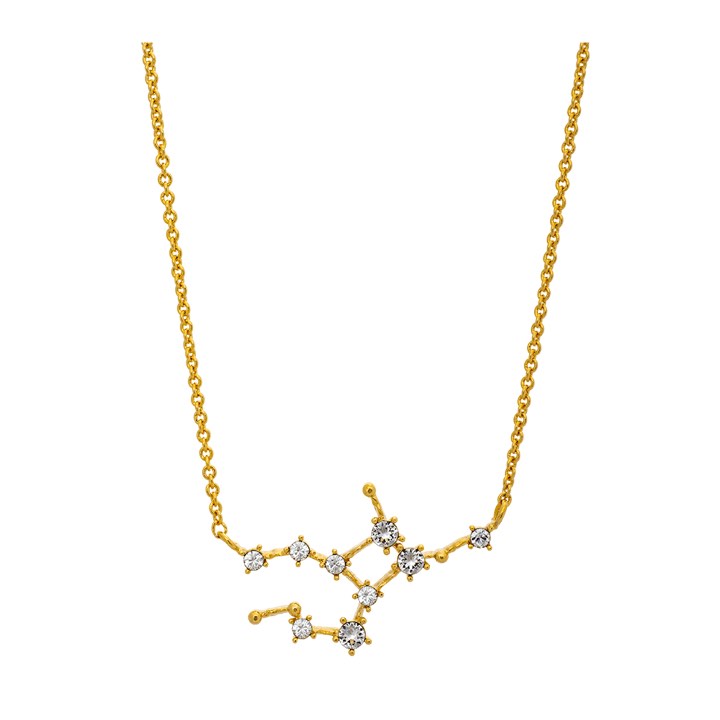 Virgo (Jungfrun) star sign Collares - Crystal (Oro) en el grupo Collares / Collares de oro con SCANDINAVIAN JEWELRY DESIGN (43008)