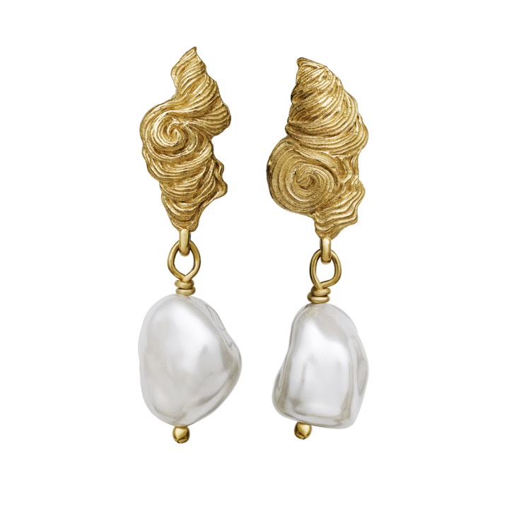 Frigg Pendiente (Oro) en el grupo Pendientes / Pendientes de perlas con SCANDINAVIAN JEWELRY DESIGN (9698a)