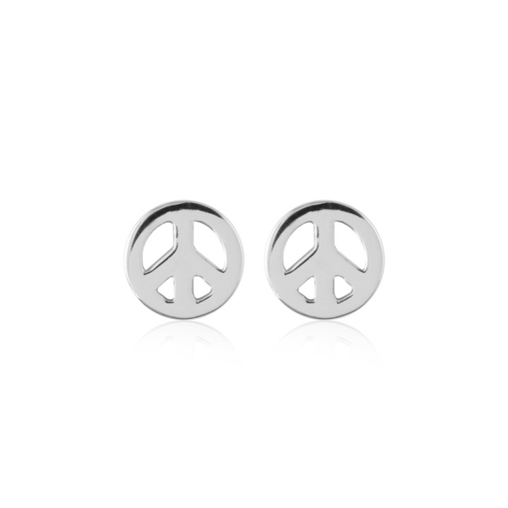Peace Symbol Studs Pendiente (Plata) en el grupo Pendientes / Pendientes de plata con SCANDINAVIAN JEWELRY DESIGN (E2083RHS0-OS)