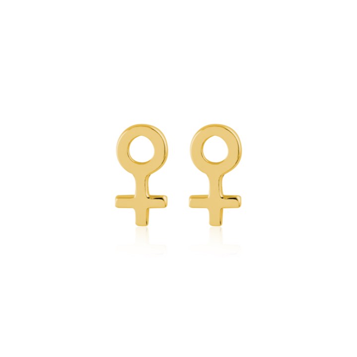 Woman Symbol Studs Pendiente (Oro) en el grupo Pendientes / Pendientes de oro con SCANDINAVIAN JEWELRY DESIGN (E2084GPS0-OS)