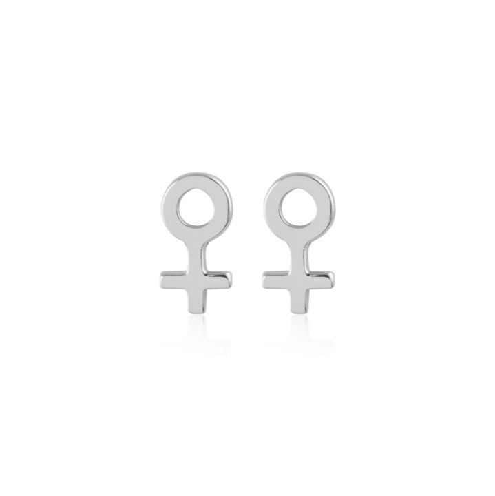 Woman Symbol Studs Pendiente (Plata) en el grupo Pendientes / Pendientes de plata con SCANDINAVIAN JEWELRY DESIGN (E2084RHS0-OS)