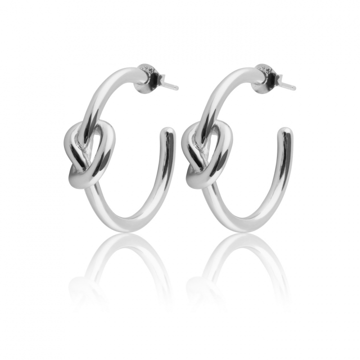 Knot Mini Hoops Pendiente (Plata) en el grupo Pendientes / Pendientes de plata con SCANDINAVIAN JEWELRY DESIGN (E2104RHS0-OS)