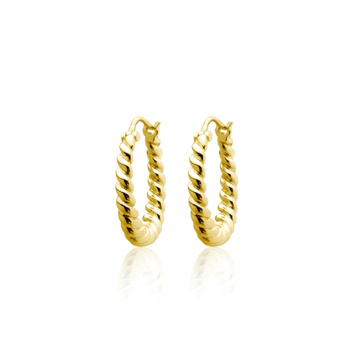 Twisted Mini Hoops Pendiente (Oro) en el grupo Pendientes / Pendientes de oro con SCANDINAVIAN JEWELRY DESIGN (E2112GPS0-OS)