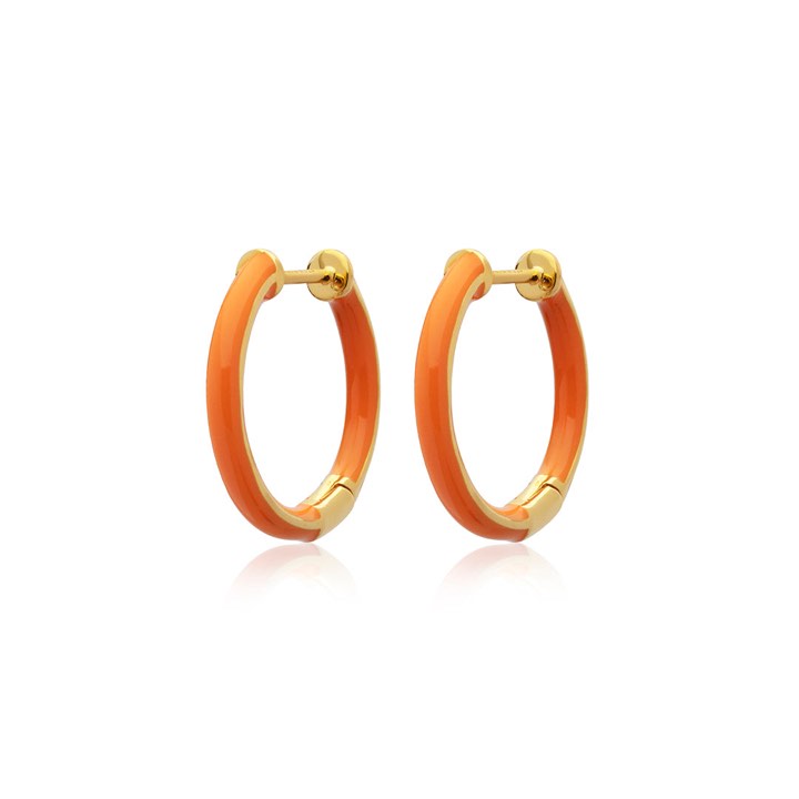 Enamel thin hoops orange (Oro) en el grupo Pendientes / Pendientes de oro con SCANDINAVIAN JEWELRY DESIGN (E2150GPEO-OS)