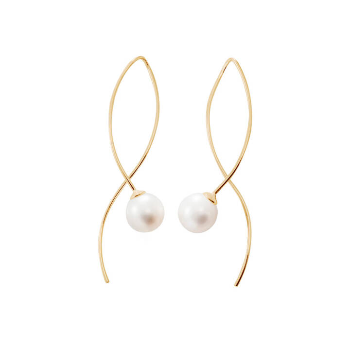 Le pearl Pendiente Oro en el grupo Pendientes / Pendientes de perlas con SCANDINAVIAN JEWELRY DESIGN (LPL-E2M000-G)