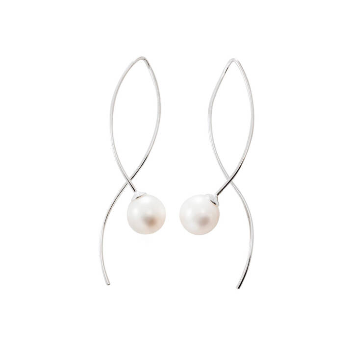 Le pearl Pendiente Plata en el grupo Pendientes / Pendientes de perlas con SCANDINAVIAN JEWELRY DESIGN (LPL-E2M000-S)