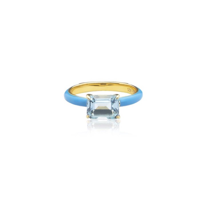 Iris enamel Anillo blue (Oro) en el grupo Anillos / Anillos de oro con SCANDINAVIAN JEWELRY DESIGN (R2141GEBT)