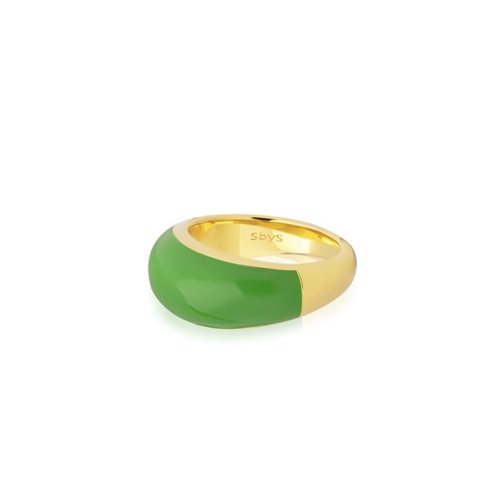 Enamel bold Anillo green (Oro) en el grupo Anillos / Anillos de oro con SCANDINAVIAN JEWELRY DESIGN (R2202GPEG)