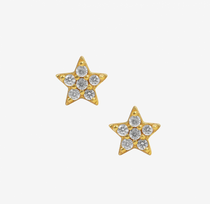 White Star Earstud Oro en el grupo Pendientes / Pendientes de oro con SCANDINAVIAN JEWELRY DESIGN (S05048-G-W)