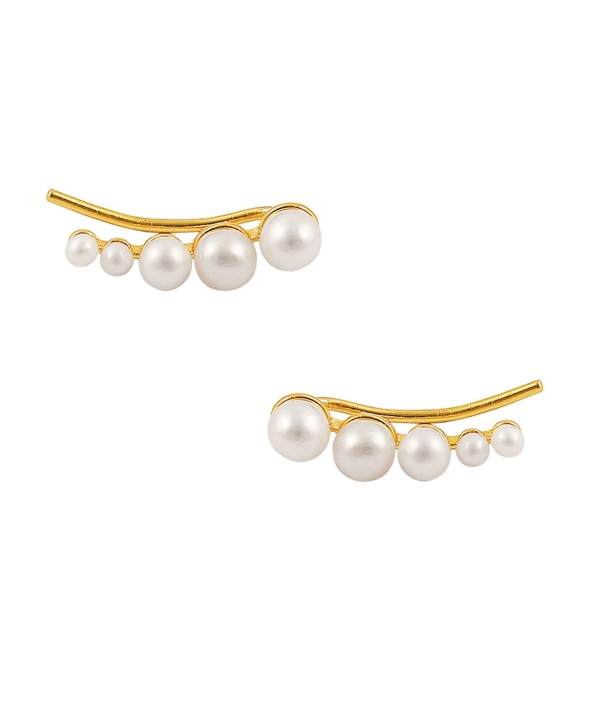 Pearl Croissant EarAnillos Oro en el grupo Pendientes / Pendientes de perlas con SCANDINAVIAN JEWELRY DESIGN (S08043-G)