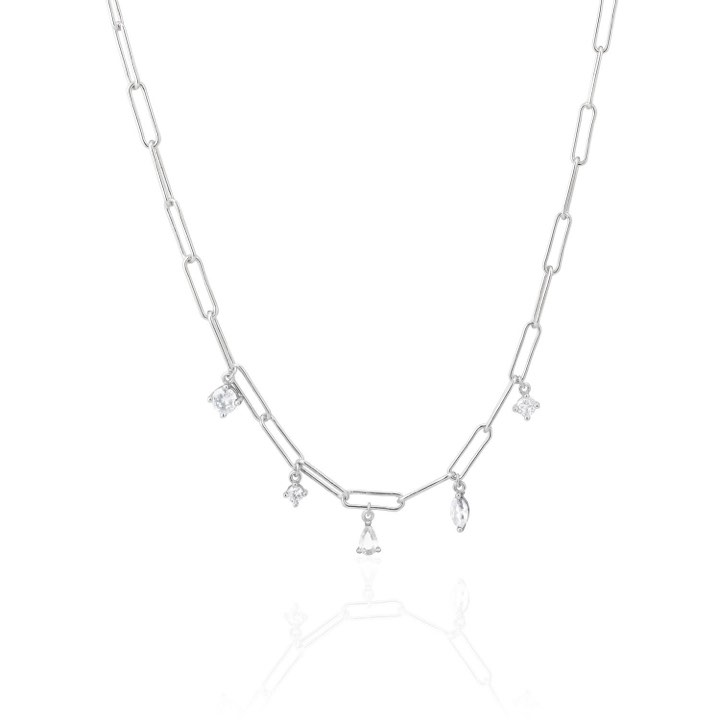 RIMINI Collares Blancos Zirkonia (Plata) en el grupo Collares / Collares de plata con SCANDINAVIAN JEWELRY DESIGN (SJ-N22122-CZ-SS)