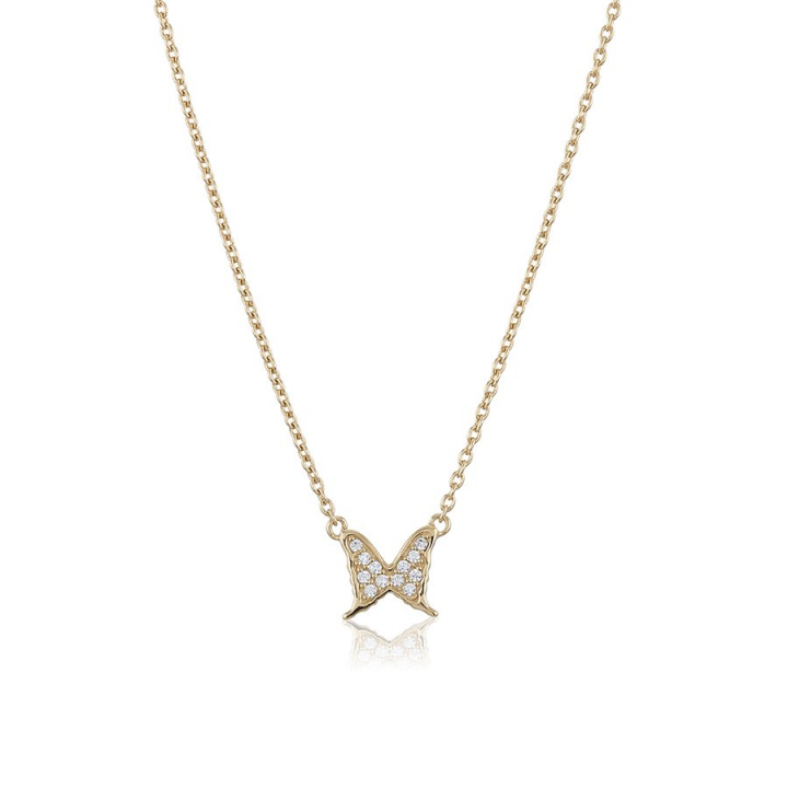 Petite papillion sparkling Necklace Gold en el grupo Collares / Collares de oro con SCANDINAVIAN JEWELRY DESIGN (gp124)
