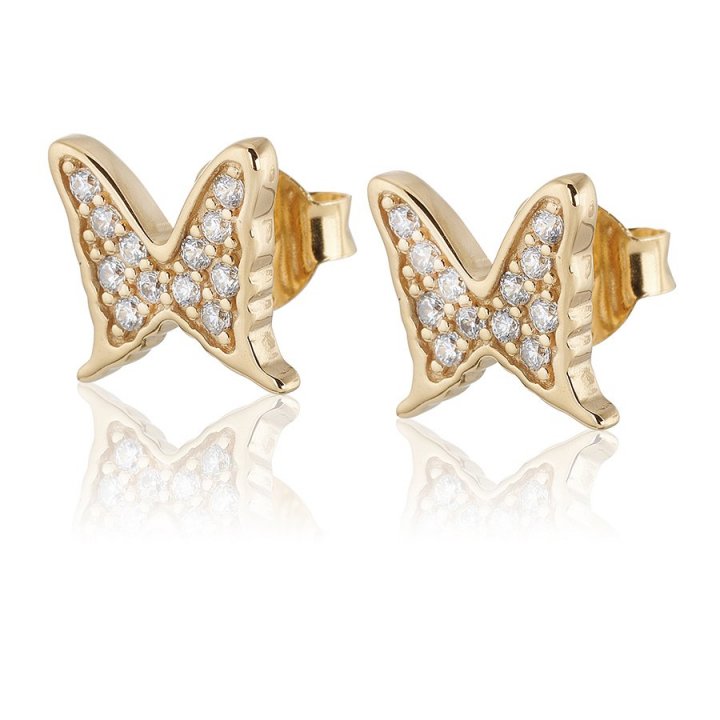 Petite papillion sparkling Earrings Gold en el grupo Pendientes / Pendientes de oro con SCANDINAVIAN JEWELRY DESIGN (gp127)