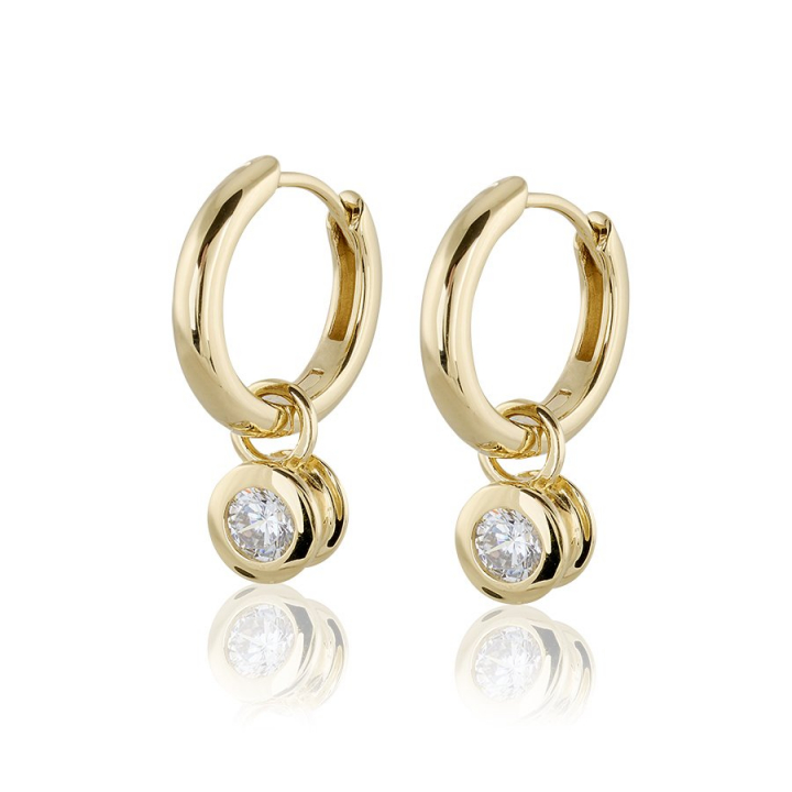 Älskad Earrings creol Gold en el grupo Pendientes / Pendientes de oro con SCANDINAVIAN JEWELRY DESIGN (gp154)