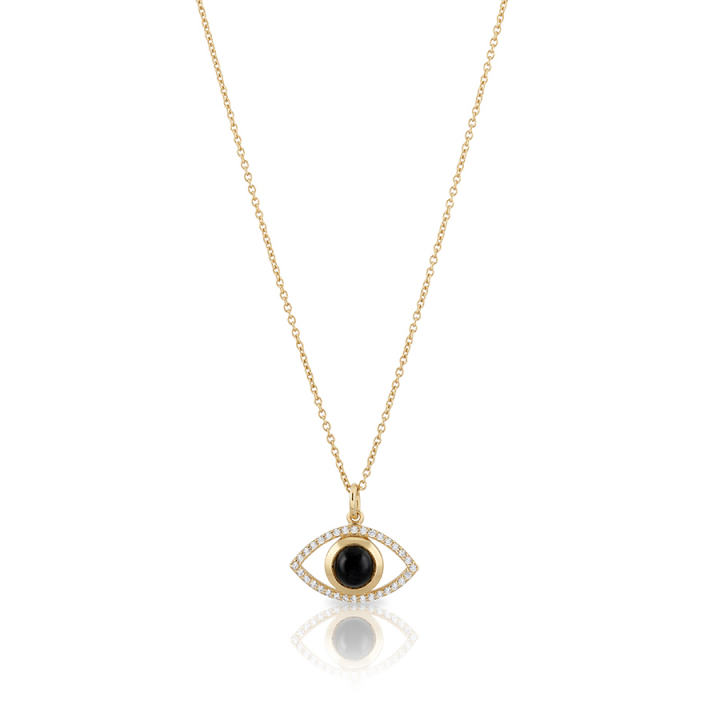 Devine eye Necklace - L (42+3cm) Gold en el grupo Collares / Collares de oro con SCANDINAVIAN JEWELRY DESIGN (gp54)