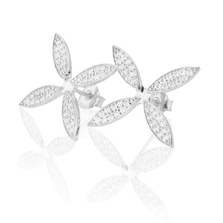 Sparkling ellipse  Earrings Silver en el grupo Pendientes / Pendientes de plata con SCANDINAVIAN JEWELRY DESIGN (s202CG)