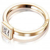 Princess Wedding Thin 0.40 ct Diamante Anillo Oro