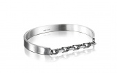 Chain Chain Cuff - Black Bracelet Plata