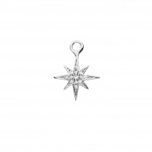 Letters one star pendant for hoops Plata