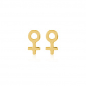 Woman Symbol Studs Pendiente (Oro)